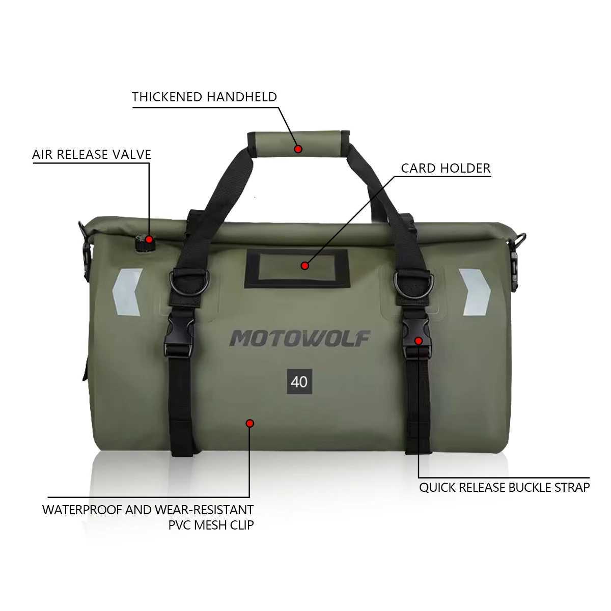 Motorcycle Waterproof Tail Bag Travel Outdoor Dry Luggage Roll Pack Bag 20 4066 Motorbike Luggage Backpack Motorcycle Seat Bag H251029