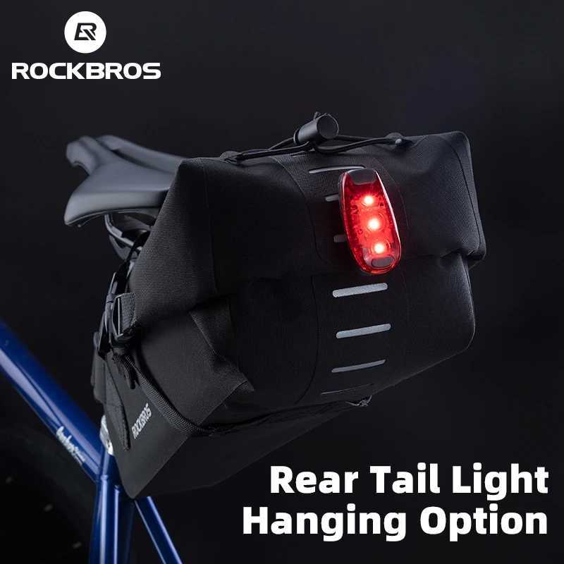 ROCKBROS Cycling Saddle MTB Road Bag Large Capacity 3L Bicycle Tail Bag Waterproof Short Rides Foldable Tail Rear Bag Bike Bag H251029