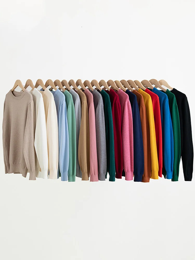 Choice Mens Wool Sweater Autumn Winter Round Neck Pullover Loose Solid Color Bottoming Shirt Long Sleeve Smart Casual Tops 251017