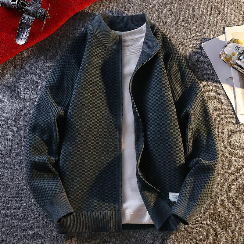 Young Men Casual Cardigan Sweater 2024 Modern Lightweight Knit Solid Color Everyday Versatile Sweatercoat 251017