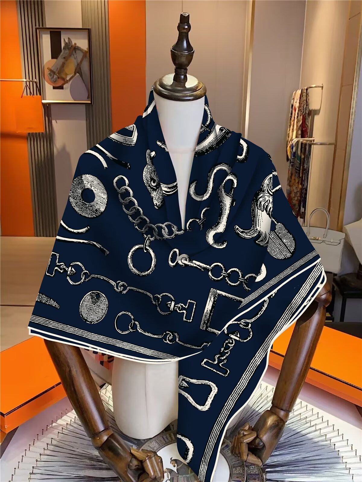 Velvet Square Scarf For Travel Cold Weather Use And Outfit Enhancement