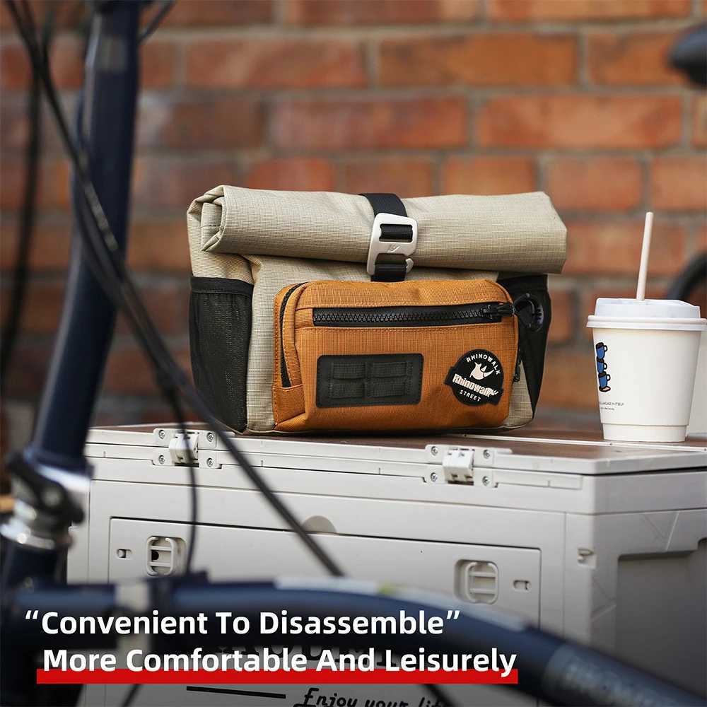 Rhinowalk Bike Handlebar Bag 4L Cycling Front Quick Release Urban Basket Storage Bag Shouler Bag For Brompton Dahon Folding Bike H251029