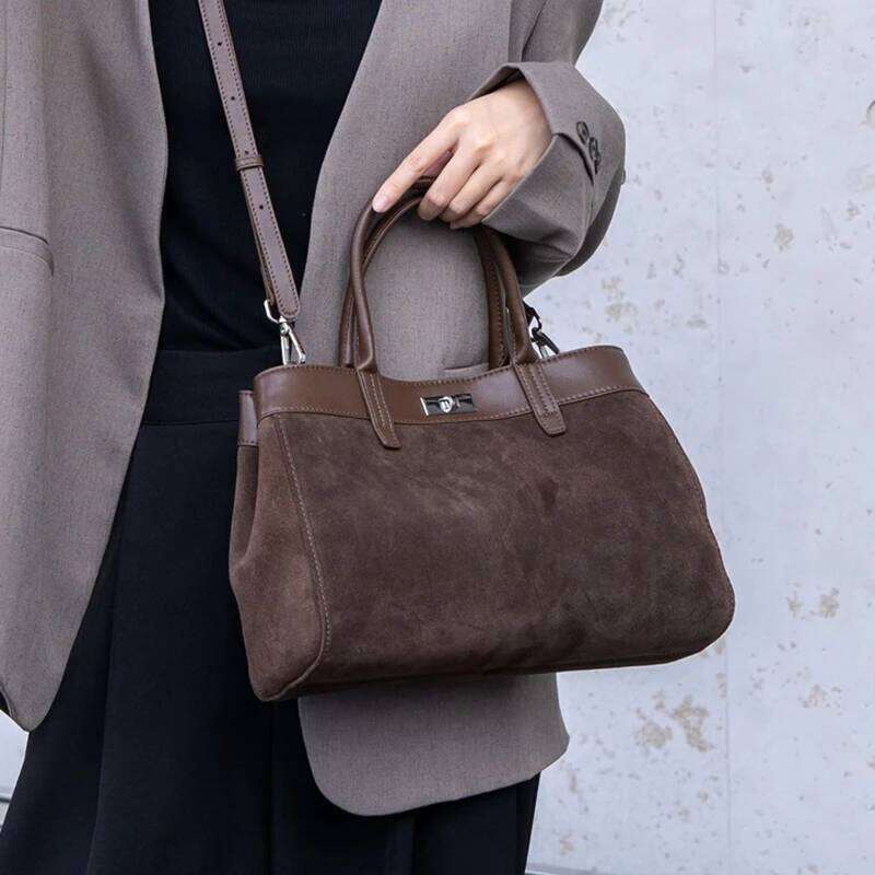 Designer bag 52 Hifashion Retro Suede Genuine Leather Tote Handbags For Women 2025 Designer Top Handle Matte Office Female Shoulder Bags