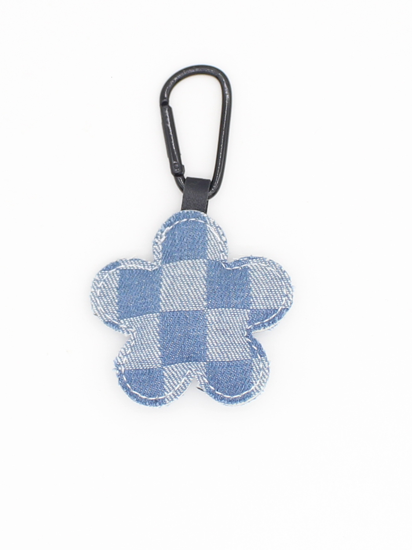 New Simple Denim Plaid Sequin Fabric Flower Keychain Bag Pendant Creative Accessories