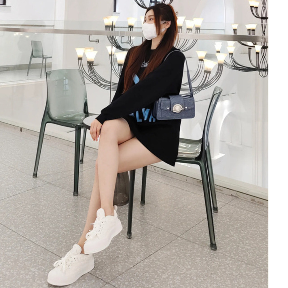 Jifffly x Q.VONTON Women's Versatile White Thick-Soled High-Heeled Casual Sports Plank Shoes 2025 New Style Comfortable Breathable Anti-Slip