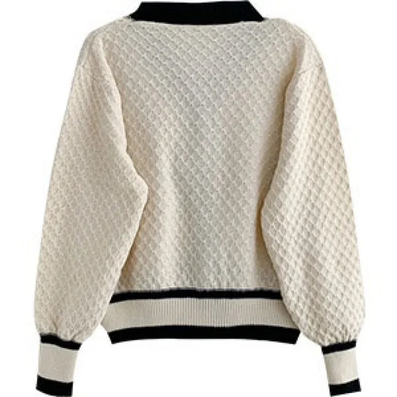 Womens Korean Fashion Loose Longsleeved Knit Sweater Cardigans Outwear Coat 251028