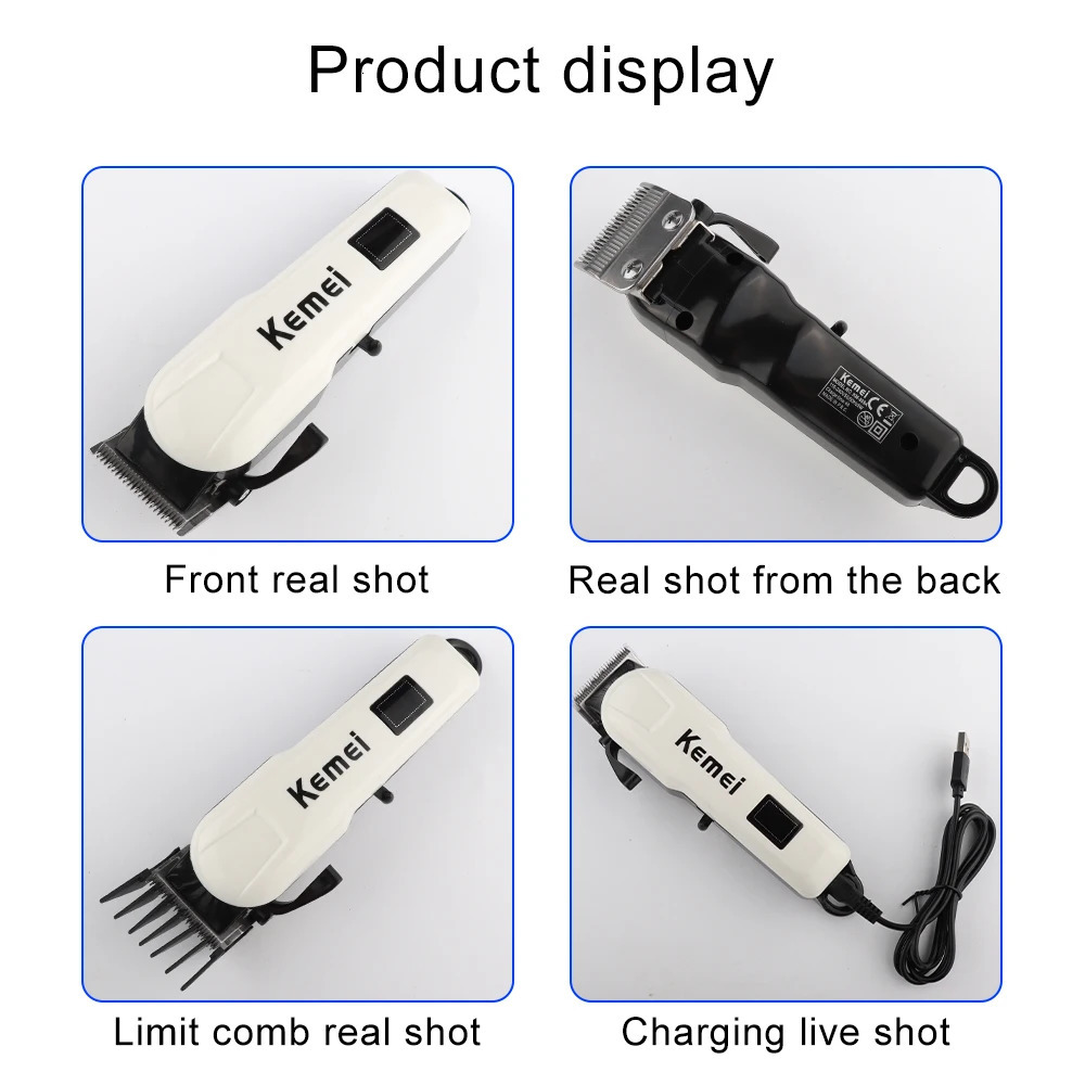 Kemei Hair Cutting Machine Electric Hair Clipper Cordless Trimmer For Men Shaving Machine Rechargeable Hair Cut Barber KM809A 251029 - view 7
