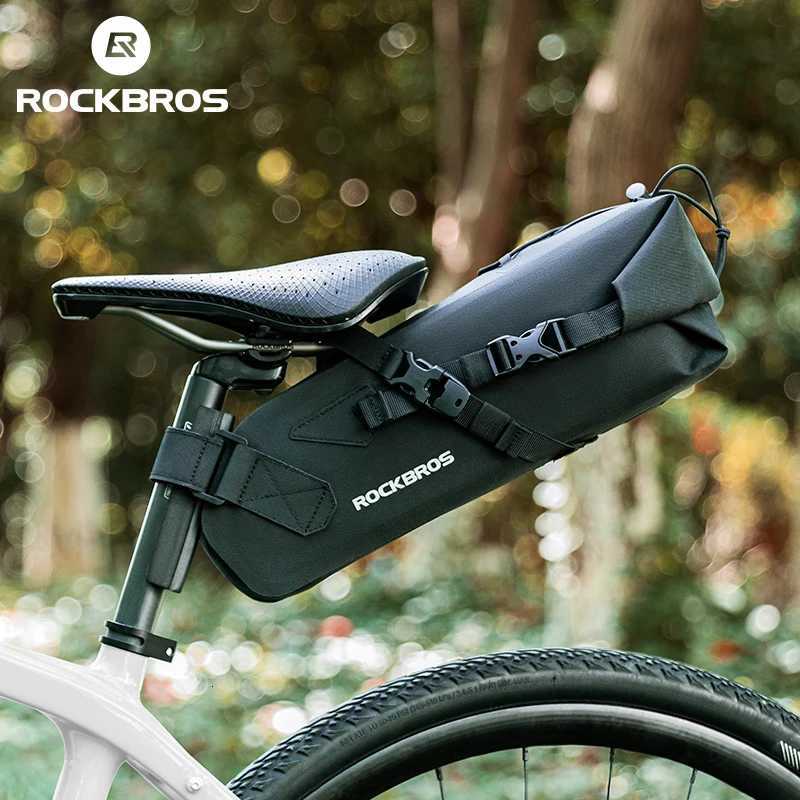 ROCKBROS Cycling Saddle MTB Road Bag Large Capacity 3L Bicycle Tail Bag Waterproof Short Rides Foldable Tail Rear Bag Bike Bag H251029
