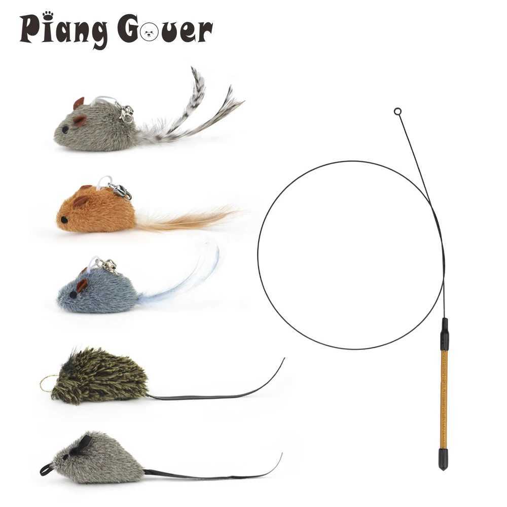 Accessories Mouse Replacement Head for Funny Cat Stick Toy Bell Cats Rod Teaser Kitten Feather Pet Toy S251029