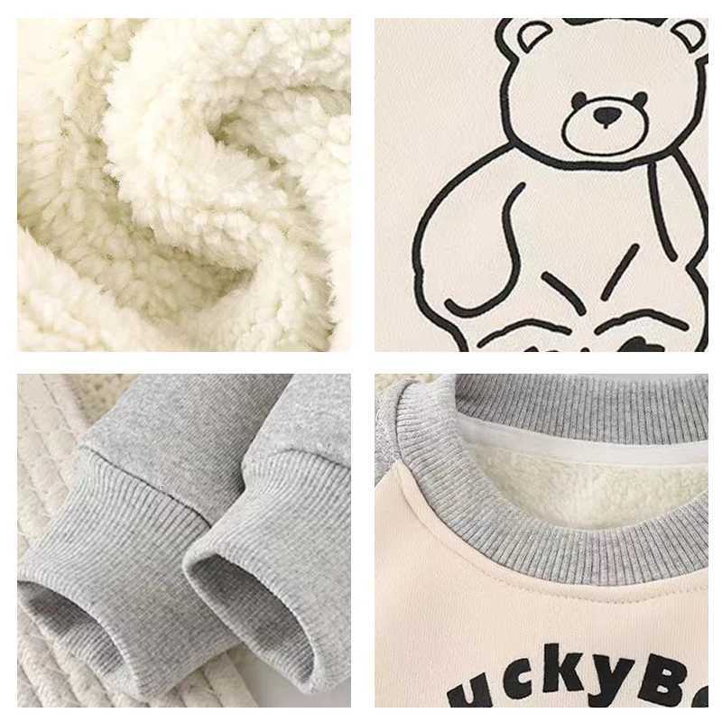 Childrens Hoodie with Fleece for Autumn and Winter BoysThick Warm Jacket for Girls Baby Clothes Kids ClothingT251030