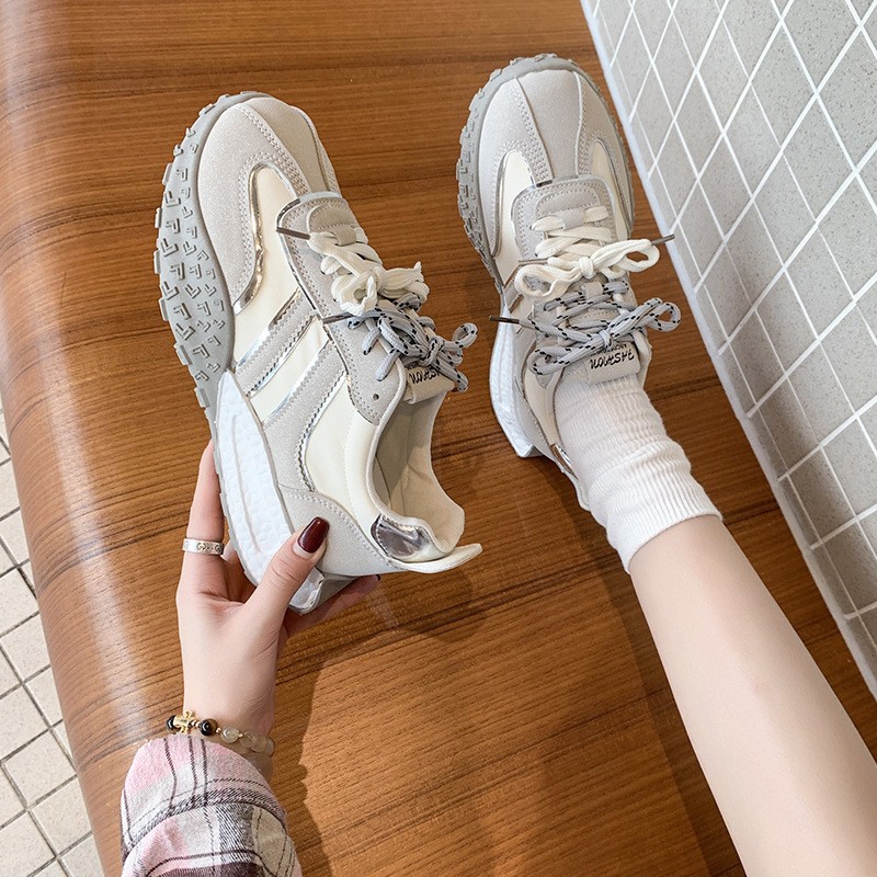 Fashionable outside platform Forrest Gump shoes women's spring and autumn new retro niche flat training shoes versatile casual sneakers2025