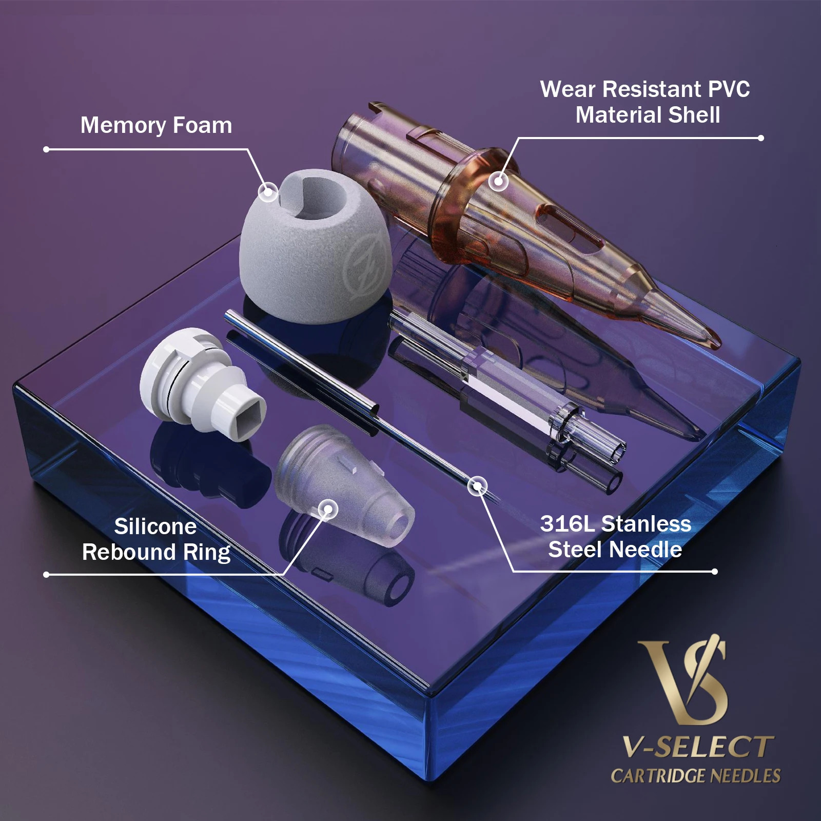 EZ VSelect Tattoo Cartridge Needles Plus Round Liner Foam Covers for Cartridge Rotary Tattoo Machine Tattoo Grips 16 pcsBox 251027