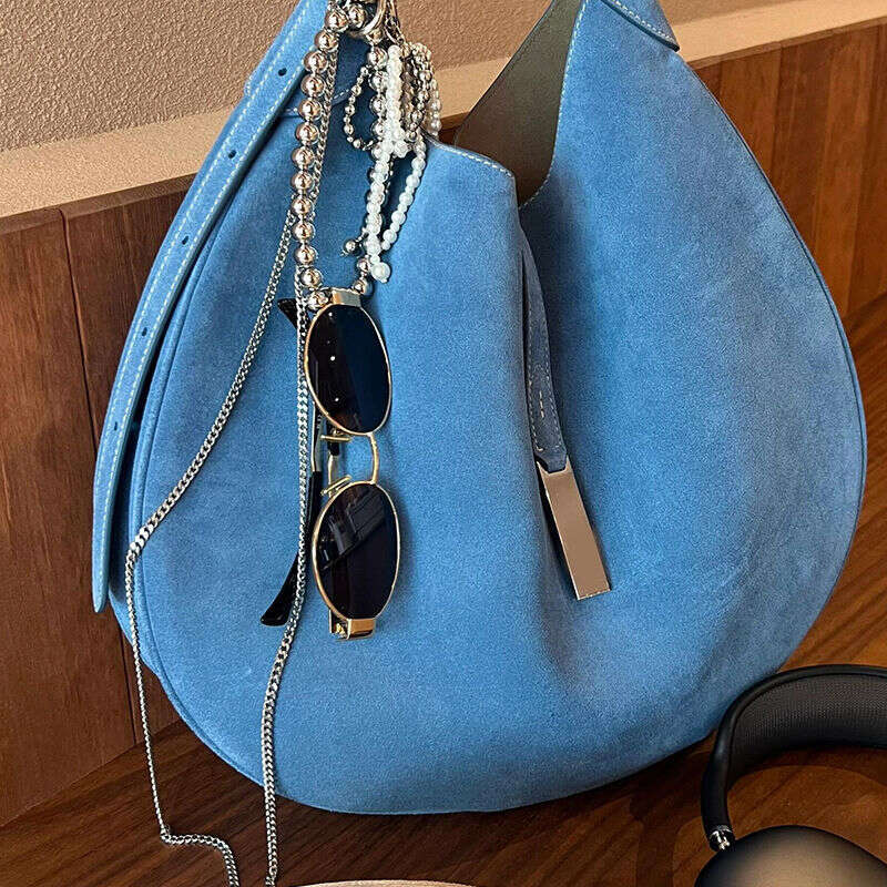 Designer Bag Tote Bag Shoulder Bag Single Shoulder Underarm Large Capacity Blue Suede Saddle For Women 2025 New High-Value Handheld Commuter Tote Bag