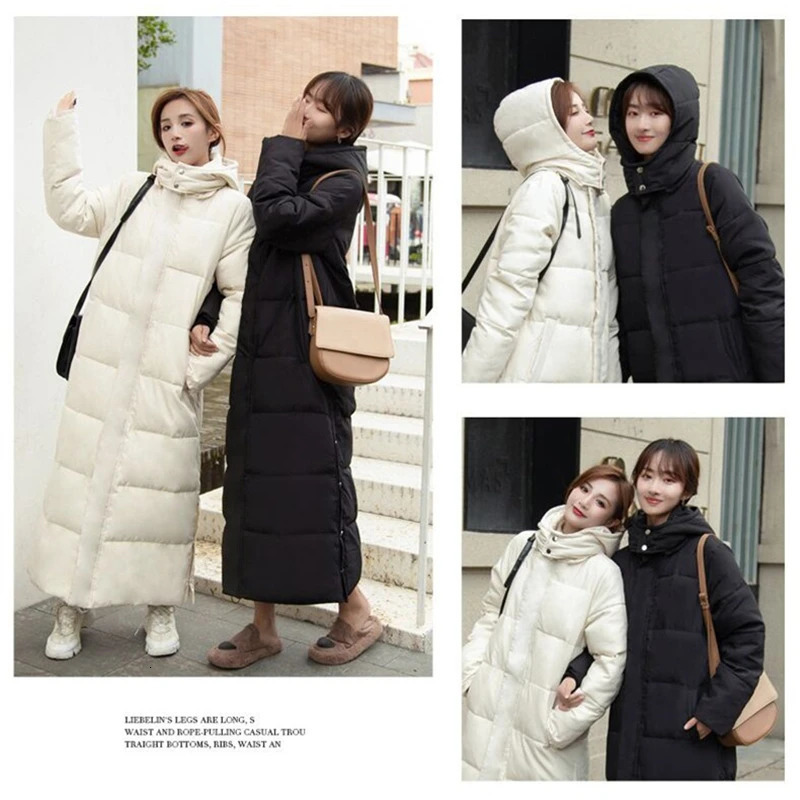 Winter Women Jackets Extra long Parkas Hooded Cotton Padded Female Coat High Quality Warm Outwear Womens Parka Winter Coats 251030