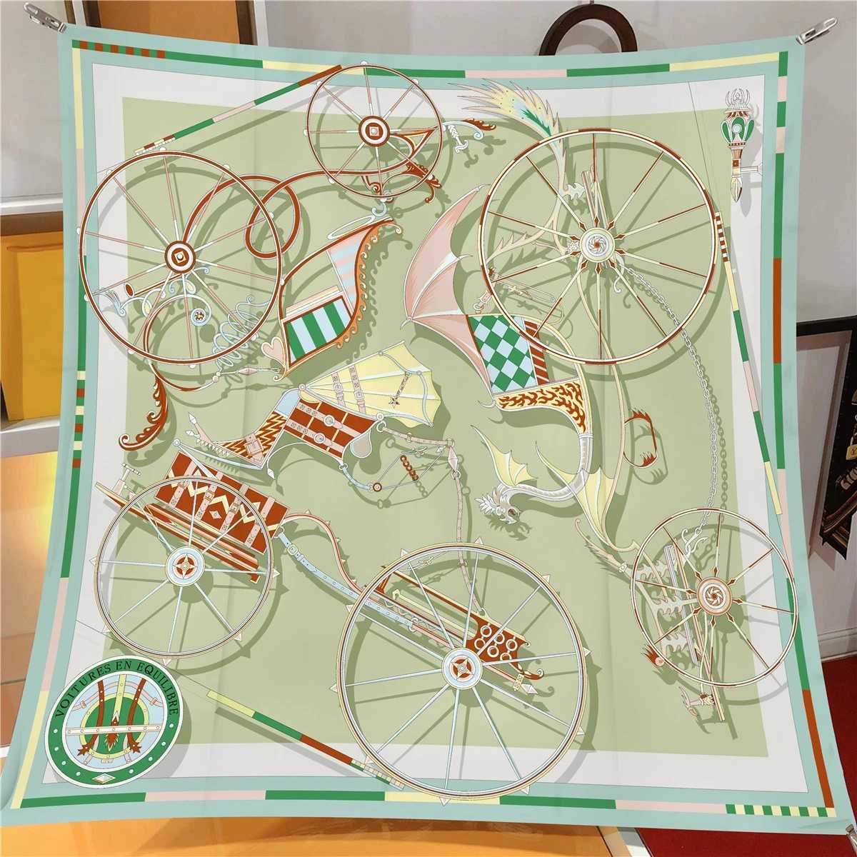 9090CM Shawl Summer Sunscreen Square Headcloth Female Silk Scarf Fashion HighGrade Kerchief New Print Bandana Popular MufflerW251029