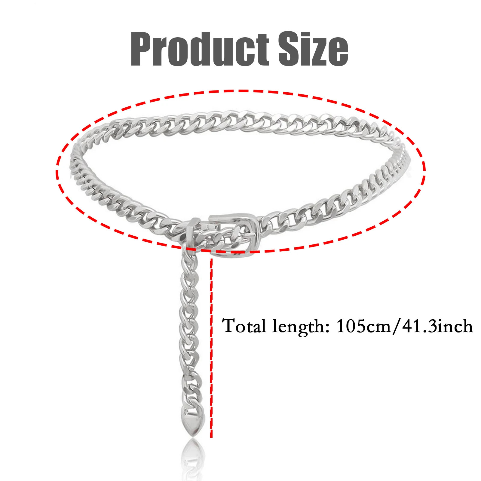 1 PC Womens Chain Belt Metal Waist Chain Dress Belts Metal Belt Adjustable 251021