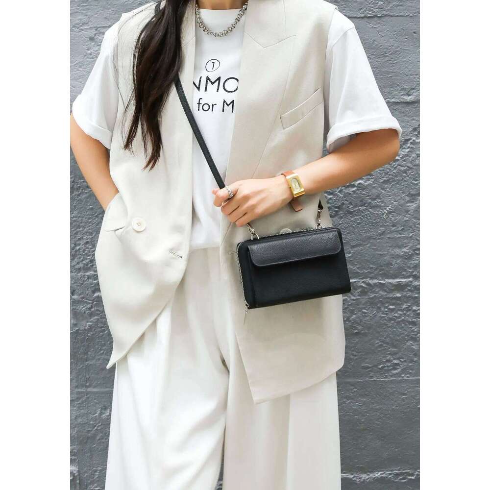 Women's TOGO Top-Grain Leather Crossbody Wallet New 2025 Phone Pocket Shoulder | Minimalist Square Bag