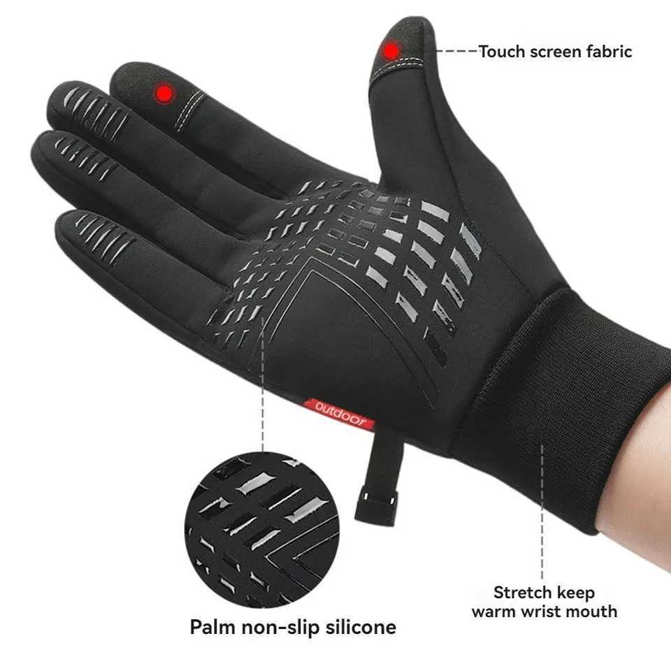 GOBYGO Winter Sports Gloves Keep Warm Windproof Touch Screen Cycling Gloves Waterproof Antislip Wearresistant Gloves Men Women J251029