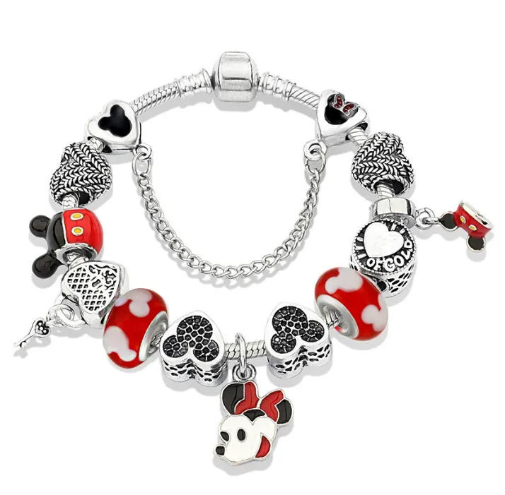 Moon & Blue Sky Charm Bracelet Crystal Diamond Jewelry 925 Sterling Silver plated Bead Charms Bracelet Set for Women Girls Party Gift with Luxurious Box wholesale 2c69