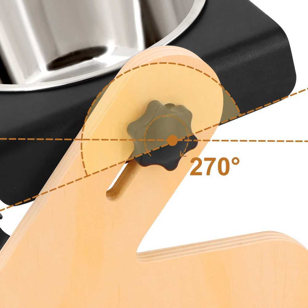 Elevated dog food and water bowl metal stand 2 stainless steel bowls adjustable tilt angle suitable for small dogs and cats J251113