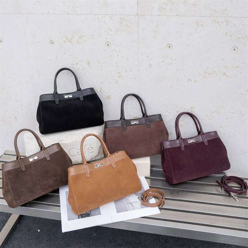 Designer bag 52 Hifashion Retro Suede Genuine Leather Tote Handbags For Women 2025 Designer Top Handle Matte Office Female Shoulder Bags