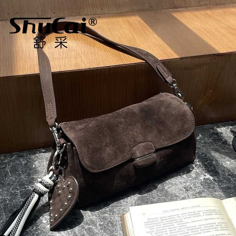 Designer bag Genuine Grade Luxury Designer Wens Shoder Bag Red Green French Style Suede Cow Leather Fem Crossbody Bag Dailyuse Purse Y251029