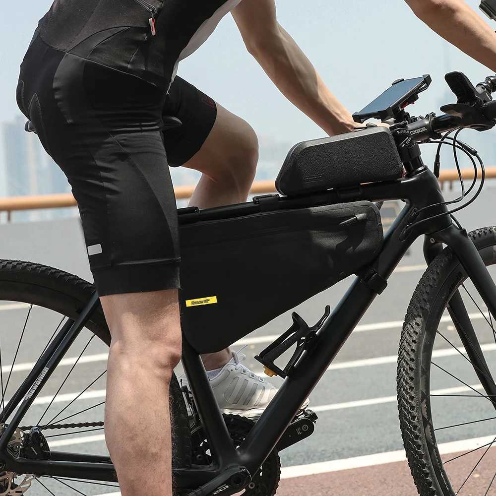 Rhinowalk 4L Waterproof Bicycle Frame Bag Big Capacity Triangle Bag Bicycle Frame Tube Bag Cycling Tool Pouch Bag Bike Accessory H251029