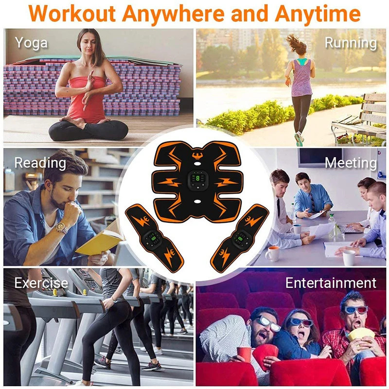 Smart EMS Wireless Muscle Stimulator Fitness Trainer Abdominal Training Electric Weight Loss Stickers Body Slimming Massager 251030