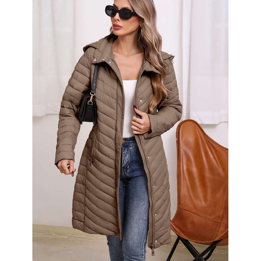 Warm Coat Women S Warm Padded Lightweight Winter Coat Elegant Solid Color Regular Fit Long Sleeve For Daily Casual Formal Ocns Cozy Fabric Seasonal