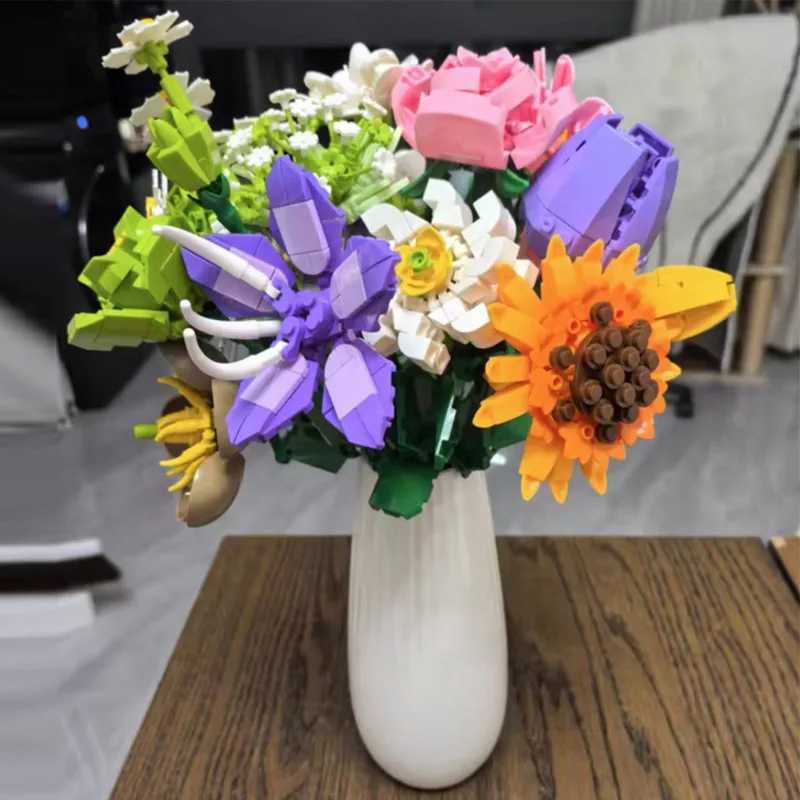 Advent Calendar 2025 Flower Bouquet Building Blocks For Adults Kids 24 Days Christmas Countdown Calendars With 24 Types Flowers C251030