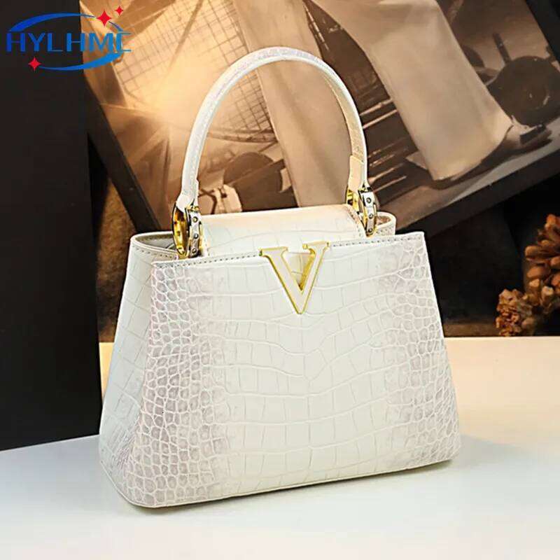 Fashion White Leather Women Handbags 2024 New Female Small Shoulder Messenger Bag Crossbody Portable Shell Bags