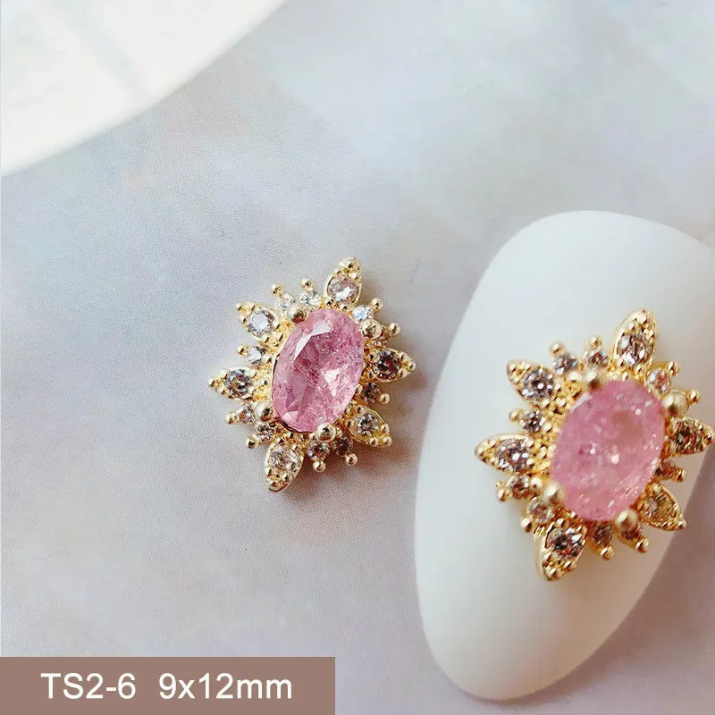 10pcslot Ice Flower Oval Opal Zircon Crystals Metal Alloy Stones Jewelry Nail Art Decorations Nails Accessories Charms Supplies 251027