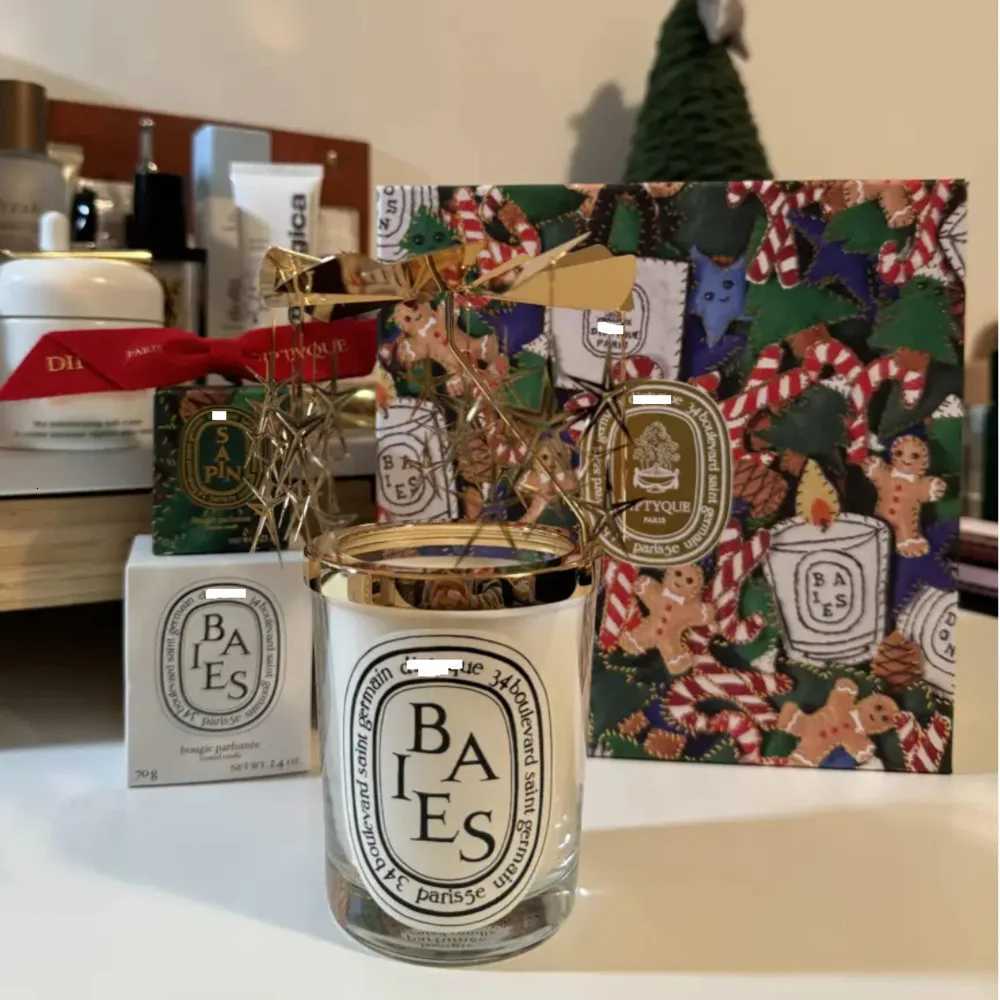 Diptyqueing Christmas Tree Romantic Candles Scented Fragrance Carousel Scented Candle Lid Perfume Aroma Home Decor Luxury Gift W251030