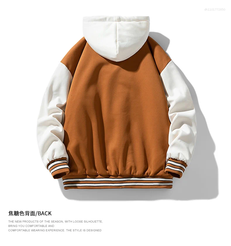 Men's Jackets Gorasion Four Season Baseball Jacket Fashion Hooded Two Tone Coat Casual Couple Hoodie High Quality Patchwork Top