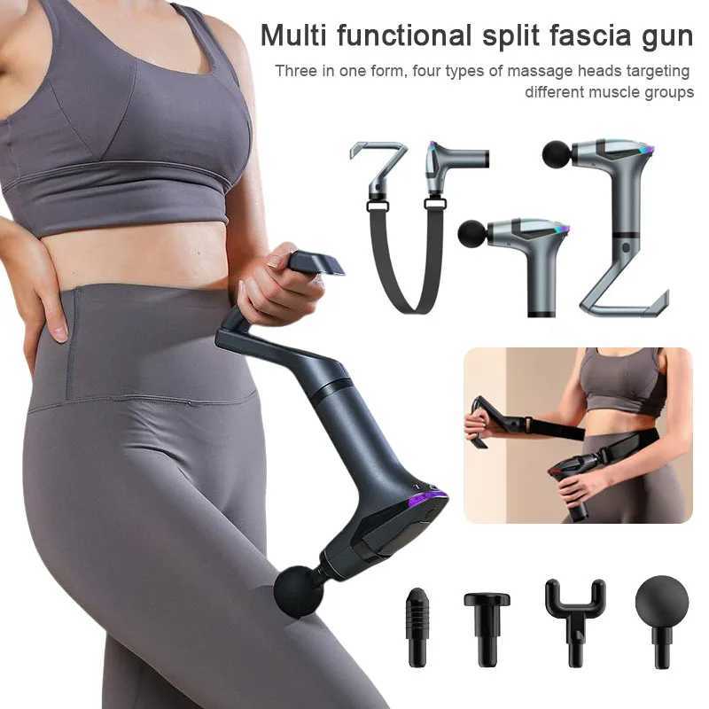 Multi functional extended handle split type fascia gun with multi frequency conversion to relax muscles tension band massager J251030