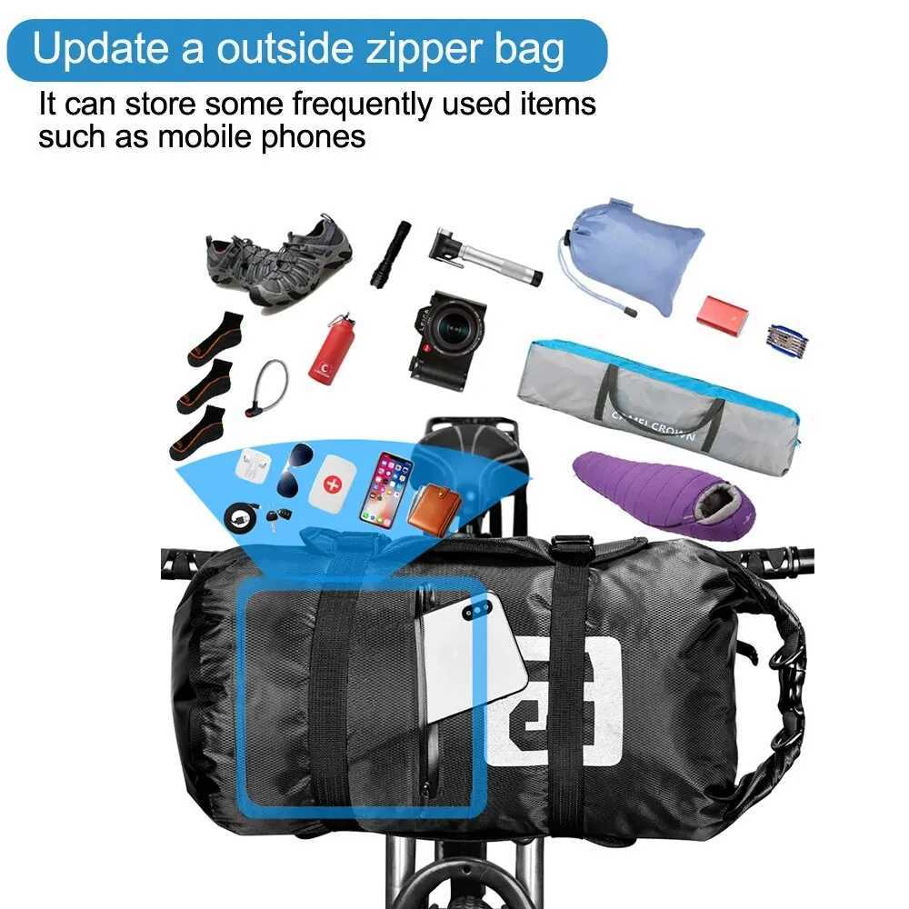 NEWBOLER NEW Bike Front Tube Bag Waterproof Bicycle Handlebar Basket Pack Cycling Front Frame Pannier Bicycle Accessories H251029