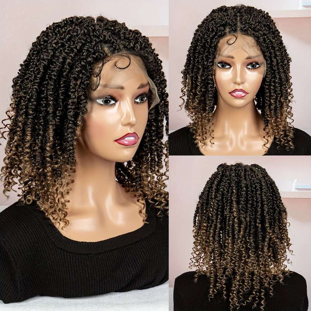 9*6 Lace Wig Synthetic Braids Wigs For Women Heat Resistant Hair Replacement Wigs, 14Inch, Daily Wear