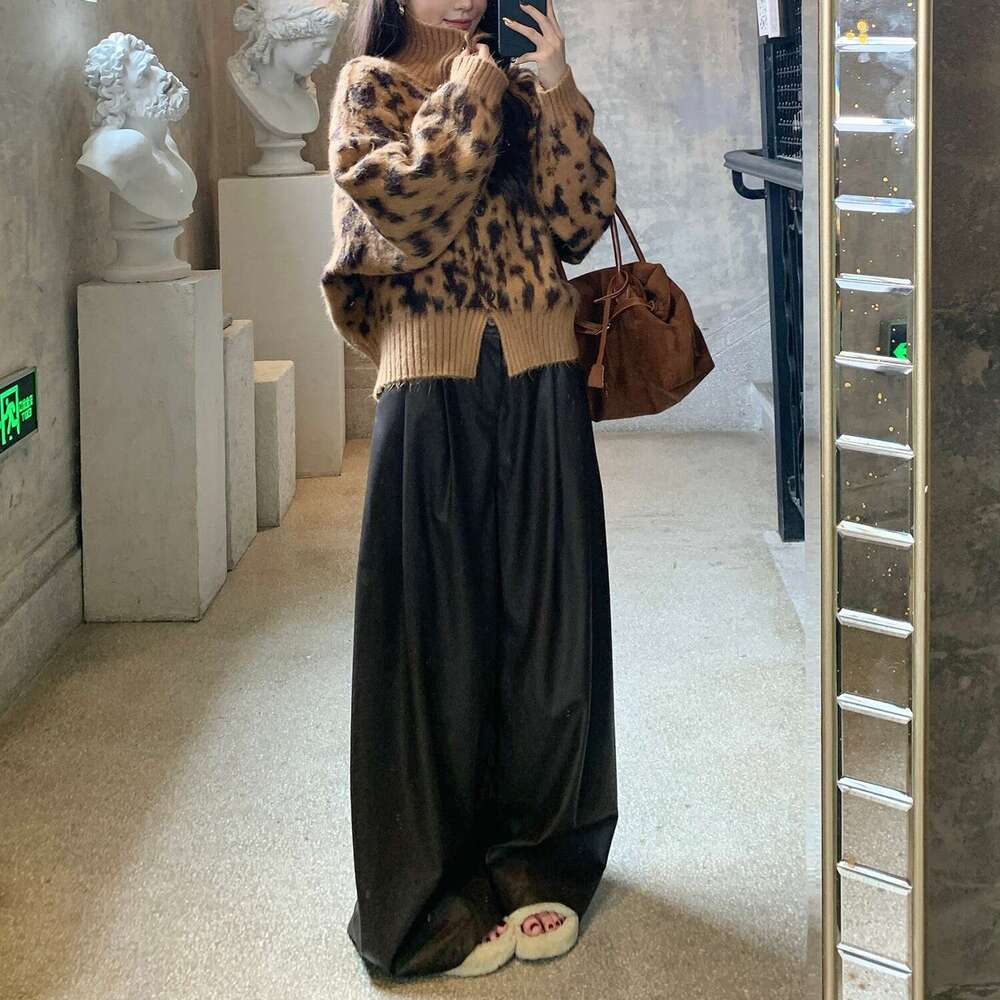 Women's Leopard Print Jacket - Collar Button-Front Blazer Coat, All-Season Casual To Dressy Outerwear, Hine Washable