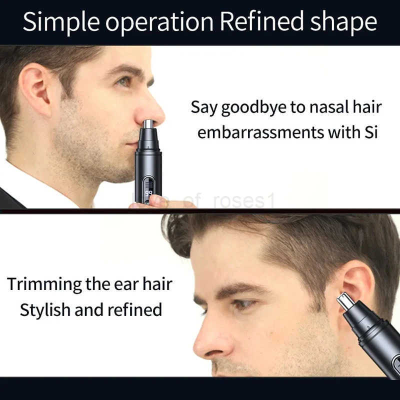Portable Mini Nose Hair Trimmer Digital Display Painless Clipper Ears Hair Eyebrow Waterproof Nose Hair Trimmer For Men Women Z251030