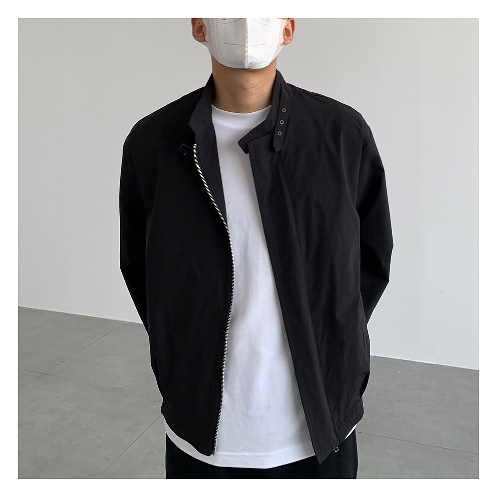 Minimalist Design Loose Black Jacket 2024 Spring And Autumn Season Coat Small Stand Designer Coat Collar Top Men's Cardigan Shirt Trendy Brand