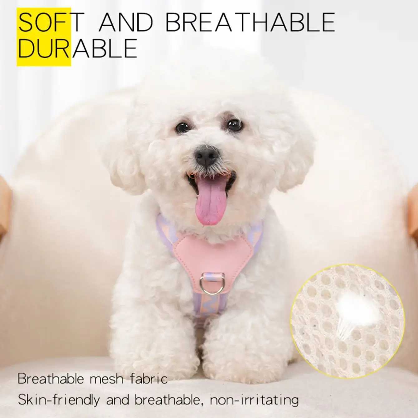 HP357Printed ribbon Pet Dog Harness J251129