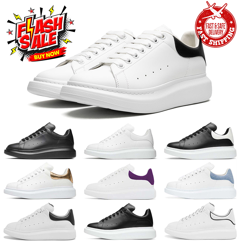 Designer Shoes Alexander Platform Sole Sneaker Leather Mcquen Sneakers Pairs Men Women Black Veet Trainers Rubber Platformsole Outdoor Shoe