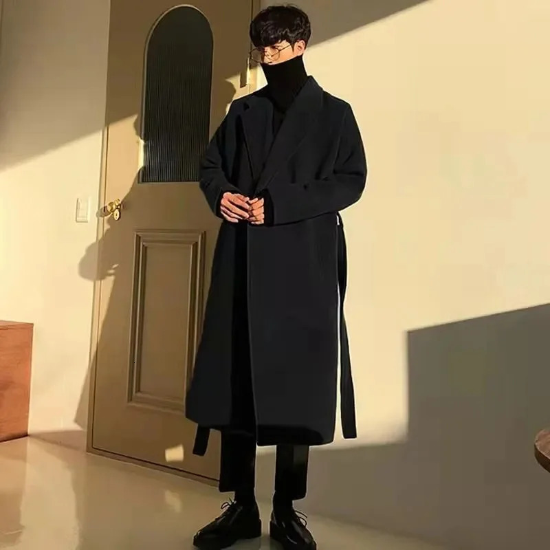 Mens Woolen Coat Medium to Long Korean Edition Trendy Spring And Autumn Thick Premium Wind 251029