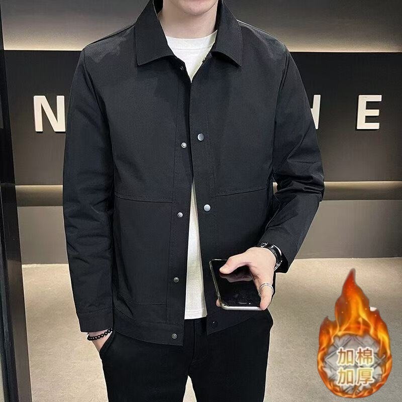 Spring And Designer Coat Autumn Turn-down Collar Jacket Simple Solid Color Office Trendy Casual Youth Coat Top