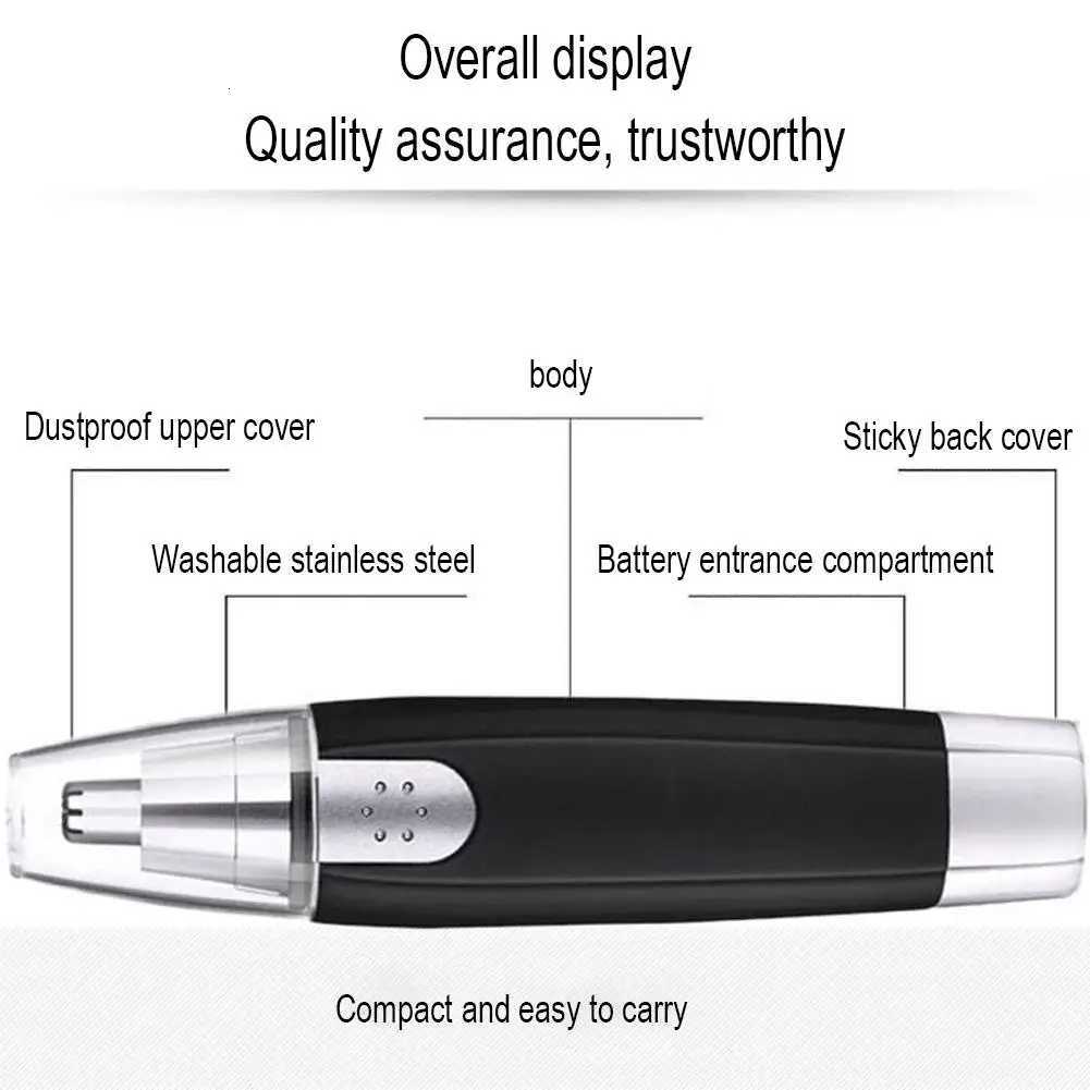 Electric Nose Ear Hair Trimmer Automatic Nopain Nose Hair Cutter Eyebrow Trimmer Tool Rechargeable Nose Ear Face Hair Scissors M251030