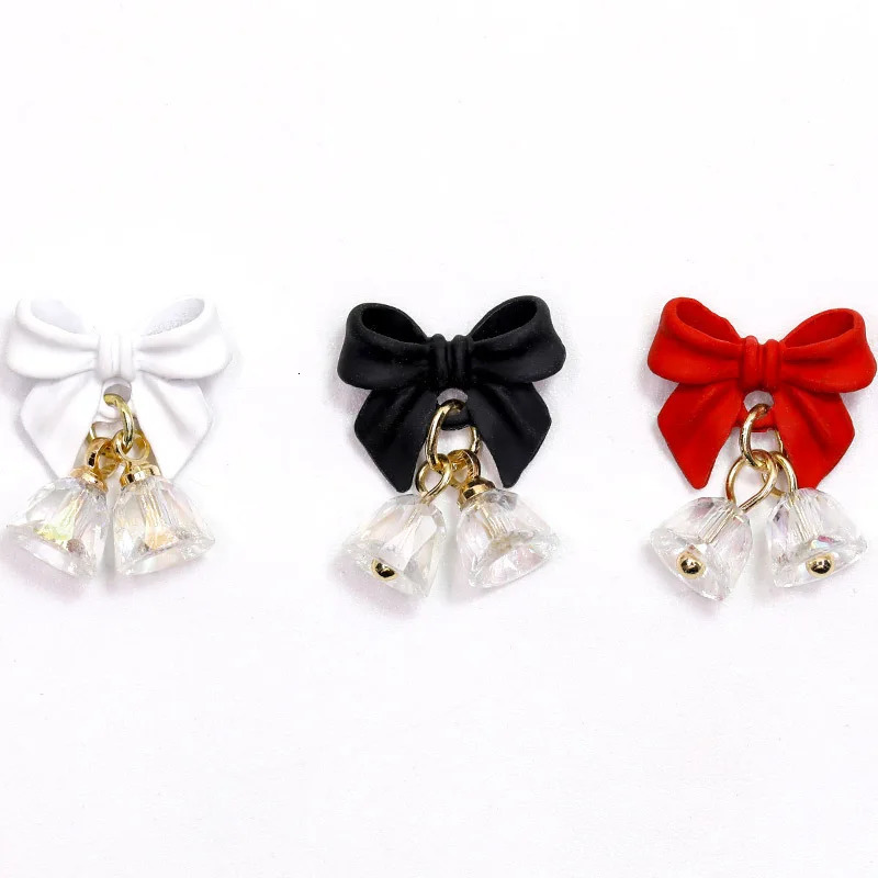 5PCS Nail Charms Bow Crystal Christmas Bell Pendant Metal Nail Art Decoration Jewelry Accessories Manicure Decor Supplies 251027
