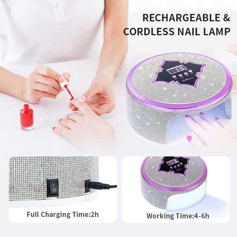 66LEDS Rechargeable UV LED Nail Lamp Professional Cordless Gel Polish Drying Lamp For Manicure With Builtin Battery Nail Art L251030