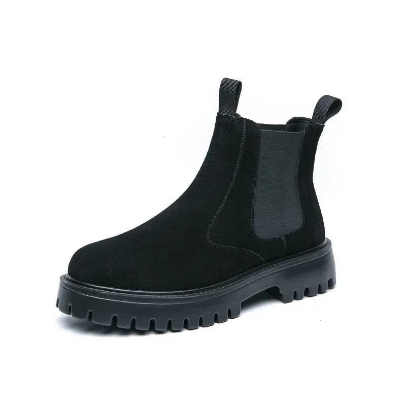 High Quality Men Chelsea Boots Retro Ankle Boots New Fashion Black Brown Comfortable Fashion British Style Thicksoled Heighteni Z251029