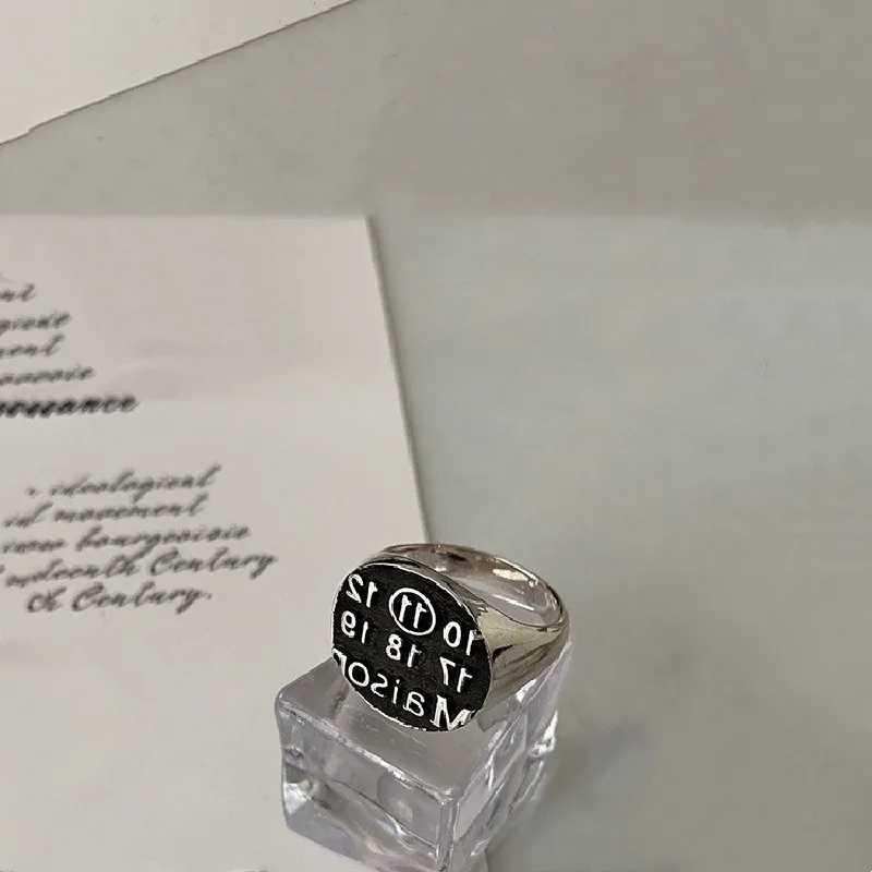 QMCOCO Trend Simple Silver Color Geometric Number Circular Ring Woman Creative Design Open Adjustable HeartShaped Wide RingW251030