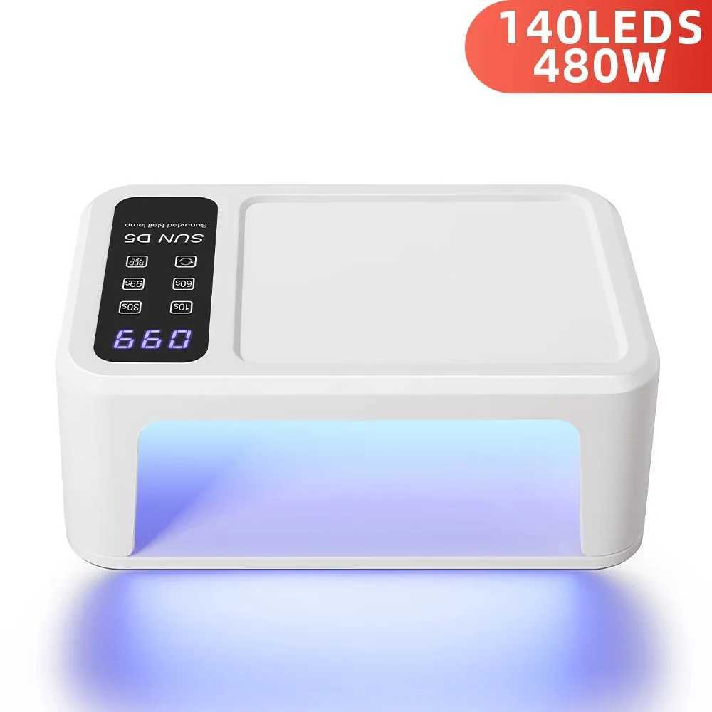 140LEDS Nail Dryer 480W LED UV Nail Lamp For Curing All Gel Nail Polish Motion Sensing Manicure Lamp With Big Space Salon Tool L251030